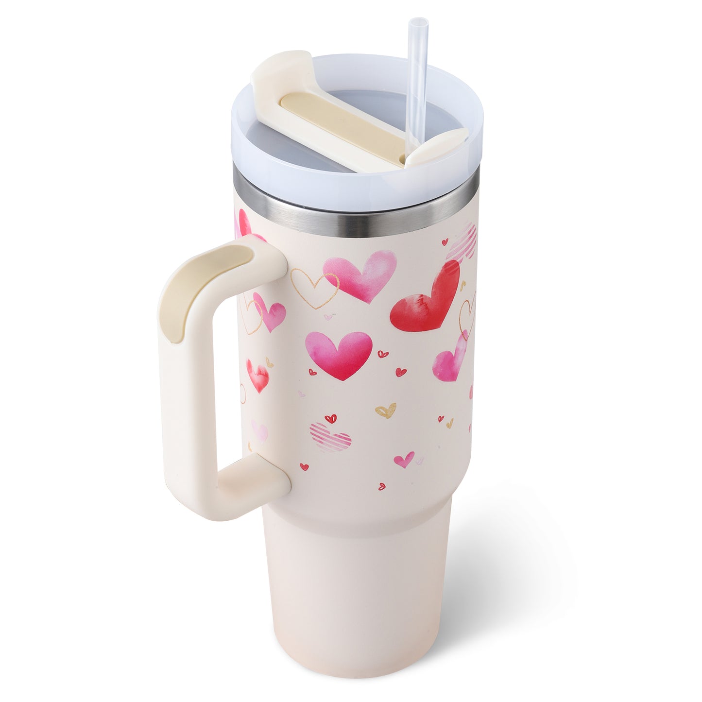 Premium 40oz Insulated Tumbler with Handle & Straw | Stainless Steel Travel Mug