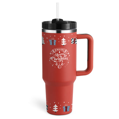 Premium 40oz Insulated Tumbler with Handle & Straw | Stainless Steel Travel Mug