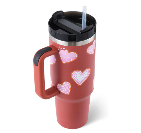 Premium 40oz Insulated Tumbler with Handle & Straw | Stainless Steel Travel Mug