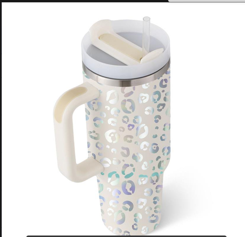Premium 40oz Insulated Tumbler with Handle & Straw | Stainless Steel Travel Mug