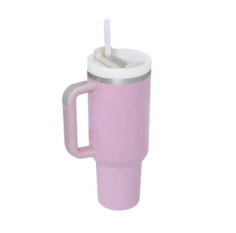 Premium 40oz Insulated Tumbler with Handle & Straw | Stainless Steel Travel Mug