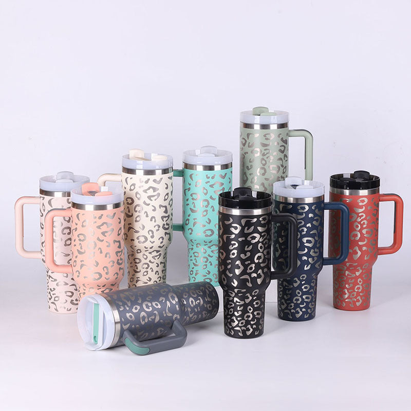 Premium 40oz Insulated Tumbler with Handle & Straw | Stainless Steel Travel Mug