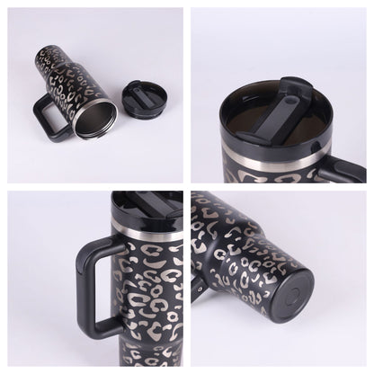 Premium 40oz Insulated Tumbler with Handle & Straw | Stainless Steel Travel Mug